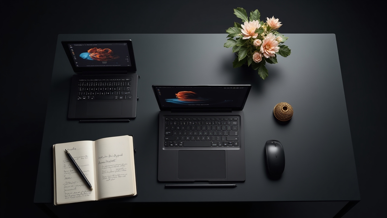 Рабочее пространство дизайнера с инструментами ИИ